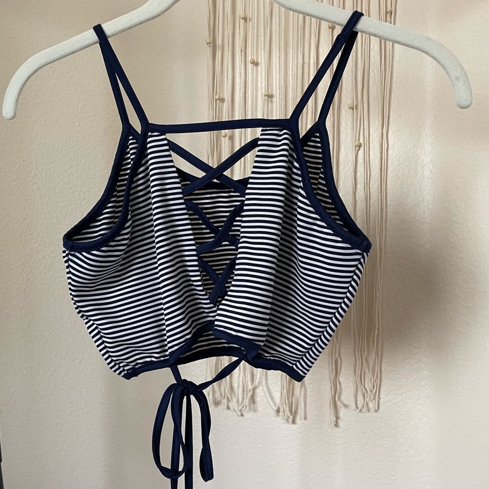 Striped Reversible Crop Top w/ Ties